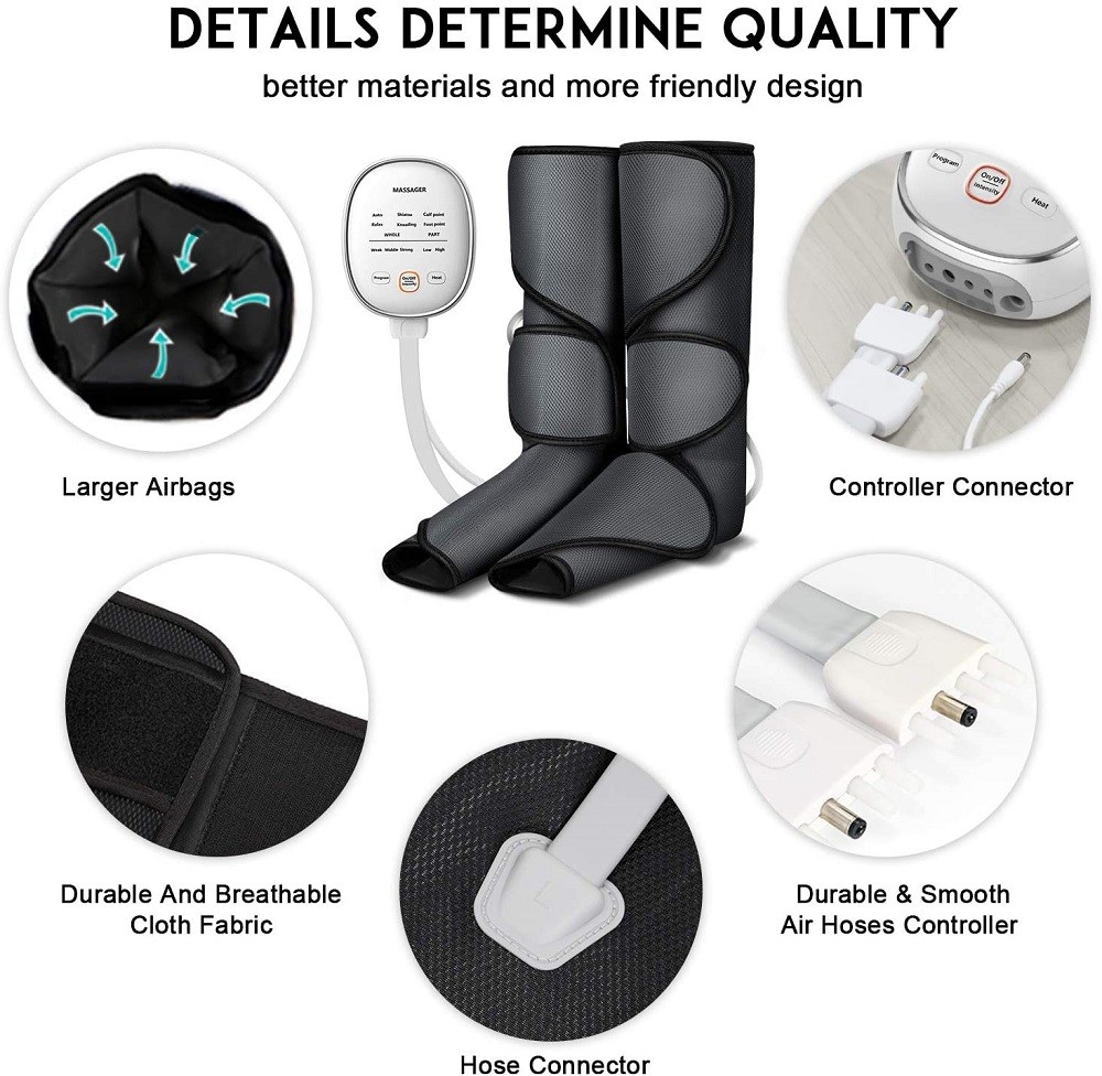 FCC Heating Air Compression Leg Massager Foot Calf Massager For Circulation
