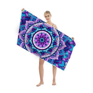 China Absorbent Microfiber Beach Towel Custom Printed and Double-sided Velvet for Beach Fun factory