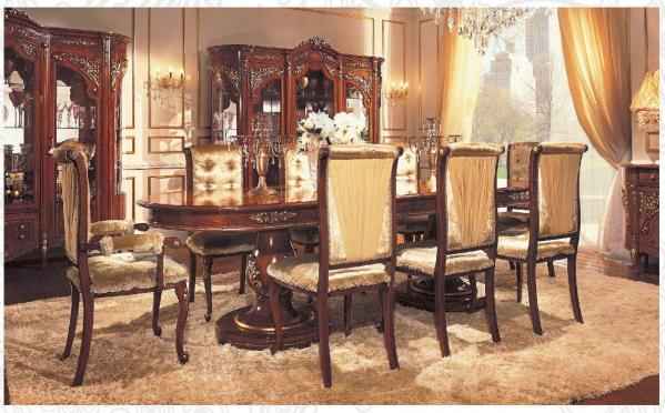 Luxury Villa/European Antique Dining Room Furniture,Wood Table,Cabinet,Chair,VS