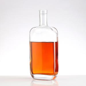 China 700ml Flat Clear Square Glass Bottle for Spirits Liquor Gin Vodka Whisky Tequila factory