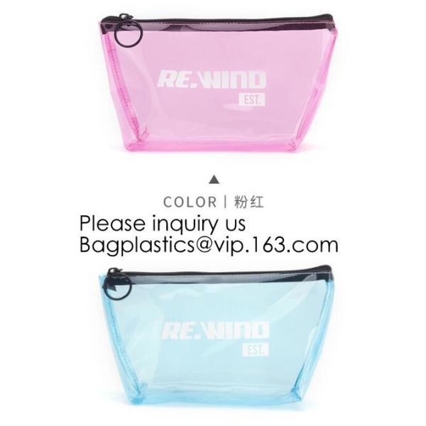 Custom Printing Recycled Soft Pvc Zipper Cosmetic Pouch,Transparent Customer Design PVC Cosmetic Pouch, bagease, bagplas