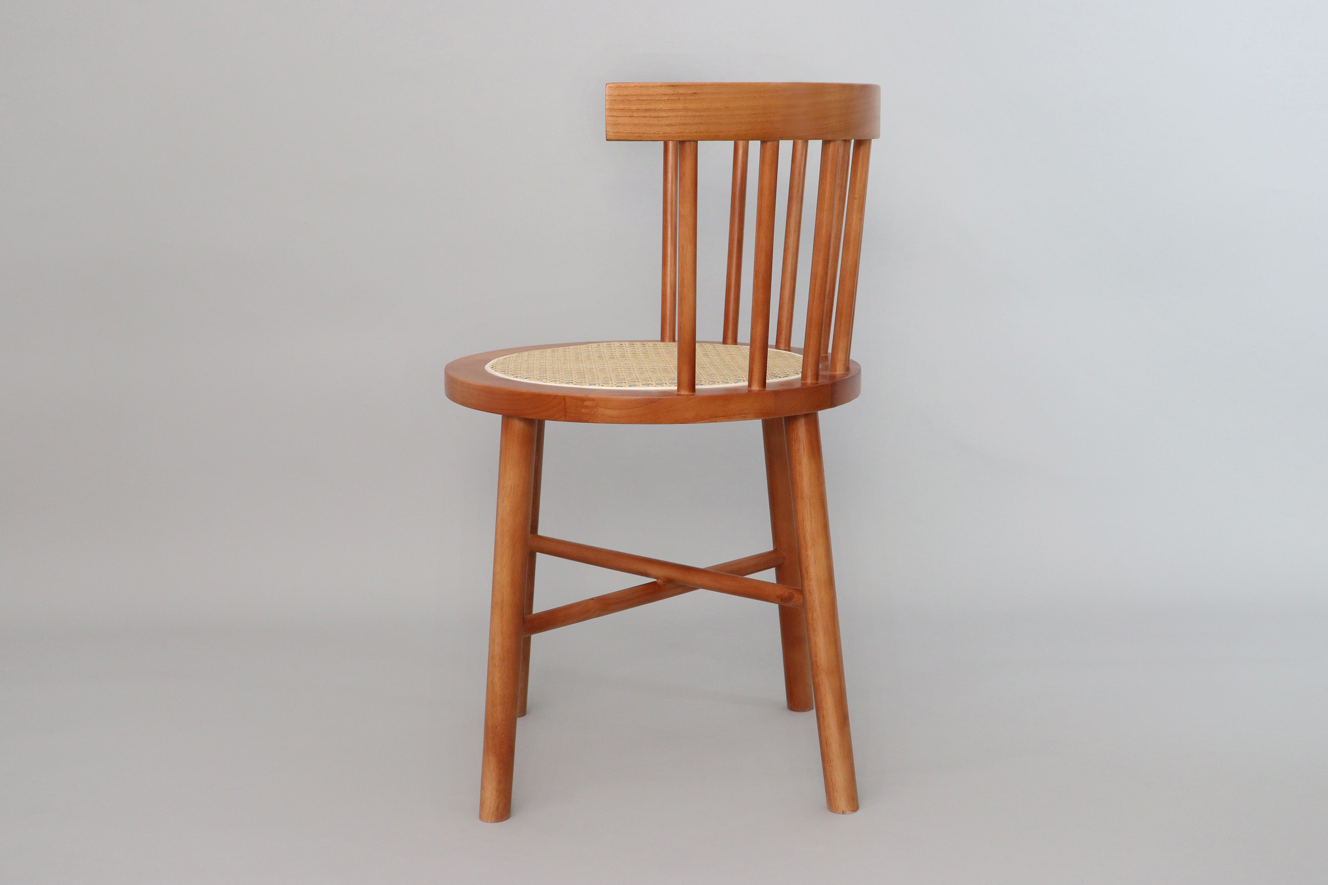 OEM Service Accepted Natural Solid Wood Dining Chair for Restaurant Modern Rattan