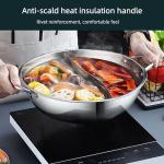 New Design Silver Kitchen Stock Pot Stainless Steel Shabu Shabu Induction Hot