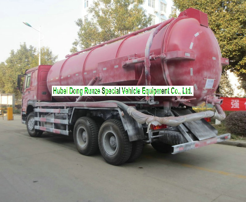 Sinotruk Howo 18000L Sewage Suction Truck With Vacuum Pump 10 Wheeler