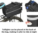 Bike Rear Rack Bag 10L Insulated Bike Trunk Cooler Reflective Bicycle Rear Seat
