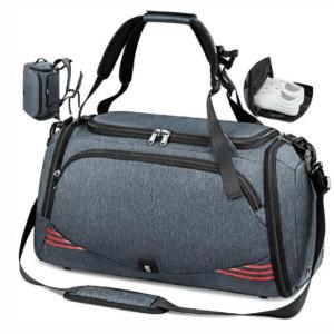 China Large Hand Luggage Fitness Custom Sports Bags With Backpack Shoe Compartment factory