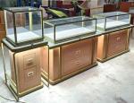 Luxury Exhibition Glass Jewelry Showcase 3 Color Lights With Locking Jewelry