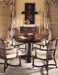 Wood Mahogany Round Restaurant Hotel Dining Table With Chair