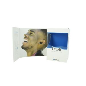 Customizatable Earphone Package Style In Folding Cardboard Book Type Box With