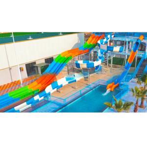 China Customized Swimming Pool Racing Water Slide Spiral Water Slide 5m Height factory