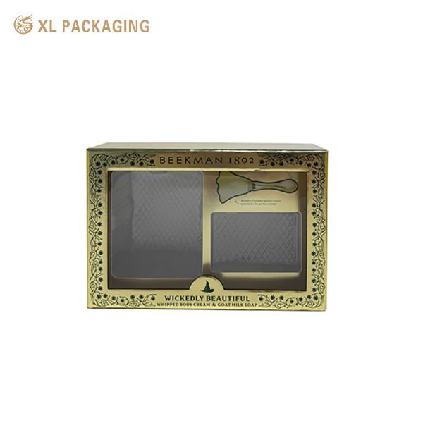 China Customized Perfume Packaging Box Gold Foil Surface Inside Skin Care Cosmetic Luxury Gift factory