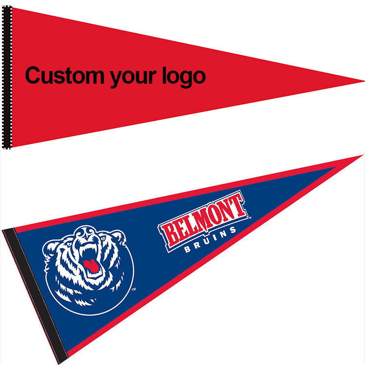Waterproof 30x70cm Blank Wool Pennants Silk Screen Printing flag triangle pennant