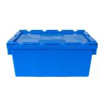 600x400x260mm Heavy Plastic Stackable Turnover Crate with Lid Custom Logo