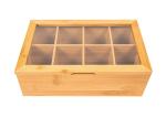 Non - Odor Bamboo Tea Bag Storage Box With Acrylic Cover BSC Approved