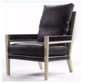 China Adjustable Angles Modern Leather Black Mid Century Armchair Odorless factory