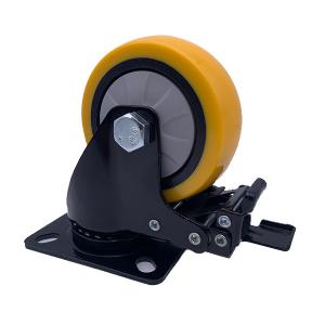 China 4 inch Heavy Duty Caster Wheels with Brake Lock Top Plate factory