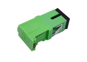 China SC Side Shutter Fiber Connector Adapters Without Flange Green Metal Clamp Laser factory