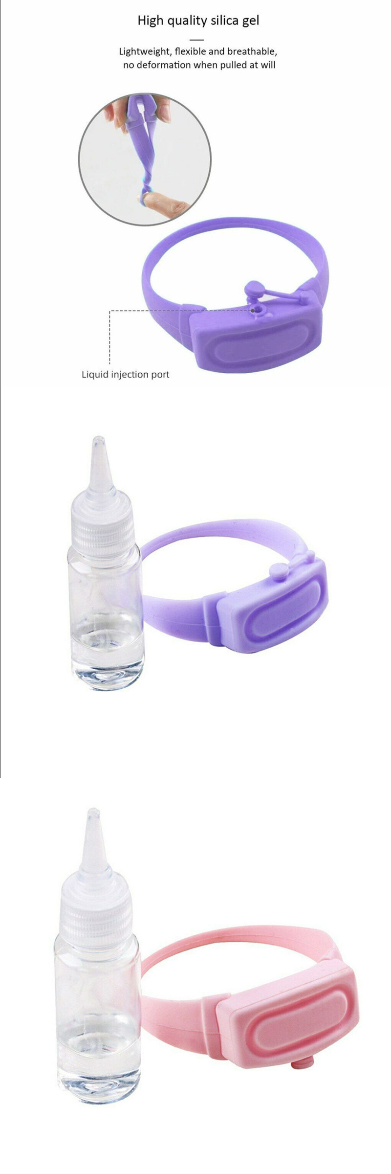 Antibacterial Portable 14g Hand Sanitizer Bracelet