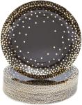 Dessert 7 Inches Gold Foil Compostable Paper Plates For Cake Dessert