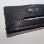 Black Label Logo Embossed Leather Patches For Jeans / Clothes