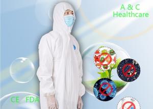 China Anti Static Disposable Protective Coverall Waterproof For Asbestos Stripping​ factory