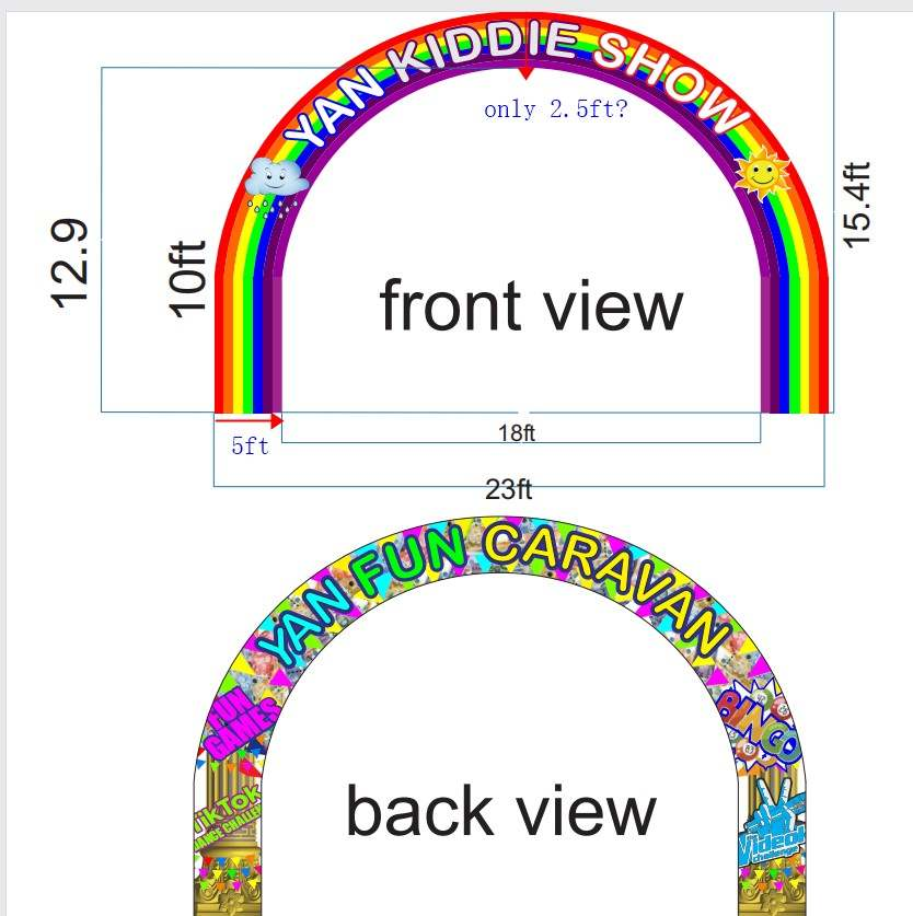 Tianyili factory wholesale price PVC material CE approved blower customized logo size inflatable arch
