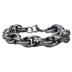 China Men's 2025 Classic Style Stocked Stainless Steel Bracelet with Inlay Technology Setting factory