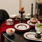 Under Glazed Ceramic Dinnerware Sets Christmas Gift Porcelain Plates For 6