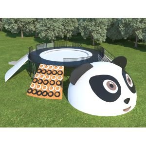 Panda Jumping Cloud Inflatable Trampoline for Indoor Playgrounds