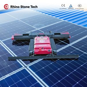 China Automatic Remote Control Solar Panel Cleaning System Crawler Robot for PV Power Dust Removal Solution factory