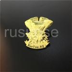 Personalized 3D stereo wolf metal badges made to order, golden wolf head badges