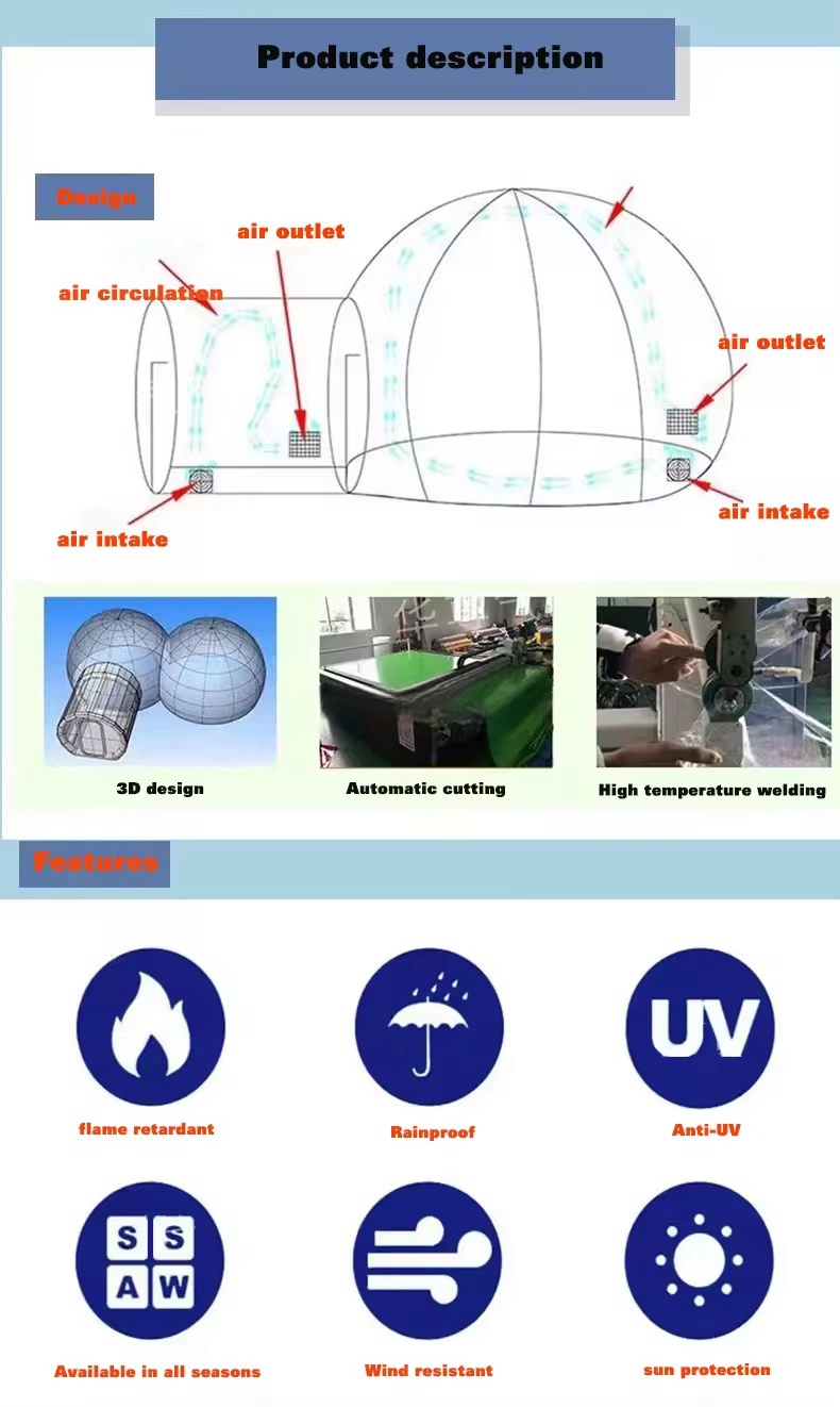 Commercial Grade Inflatable Bubble House with Castle Design and Repair Kit Accessory
