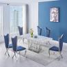 Buy cheap Gold Silver Leg 0.49m3 SS Dining Tables 20 - 40mm Artificial Marble Top from wholesalers