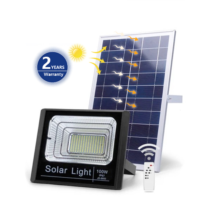 Garden Ip65 100w LED Solar Flood Lights 3000K - 6500K Color Temperature