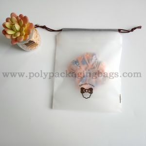 Translucent PE EVA Drawstring Plastic Pouches For Towels Socks