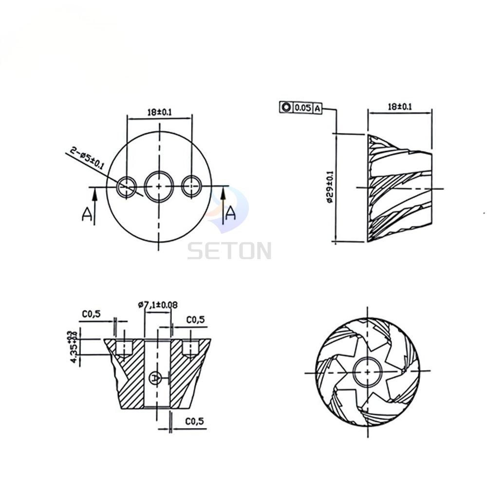 32*20*10Mm Burr Grinder Blades Composition Titanium Coated Steel