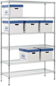 China 160CM 500kgs Black And Chrome Storage Wire Shelves 24 X 12 Shelving Unit Odm factory