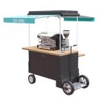 4 Wheels Load 300KG Wooden Bike Coffee Vending Cart