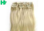 Bright Blonde Synthetic Human Hair Extensions No Chemical Processed Virgin Hair