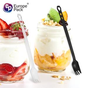China 2019 eco friendly disposable dessert supplies new design fork with 3 holes factory
