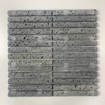 Black Color Curve Fluted Limestone Mosaic Tile Decoration Bathroom Backsplash