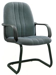 China Non Rolling Gey Fabric Office Chairs For Meeting Room Tube 1.0 Foot factory