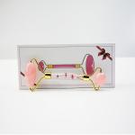 Portable Pink Flower Genuine Jade Roller For Eye