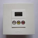 Hot Selling 86X86mm Wall Socket HDMI+RCA White Color Outlet Compatible For Home