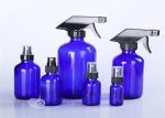 Multi Color Boston Round Glass Bottles , Boston Amber Bottles With Spray Head