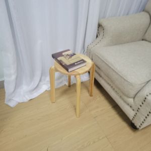 44cm Height Round Rubber Wood Practical Stool Stackable