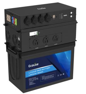 China ECOLITE LiFePo4 12.8V 300Ah Lithium Battery 3840Wh Portable Power Station factory