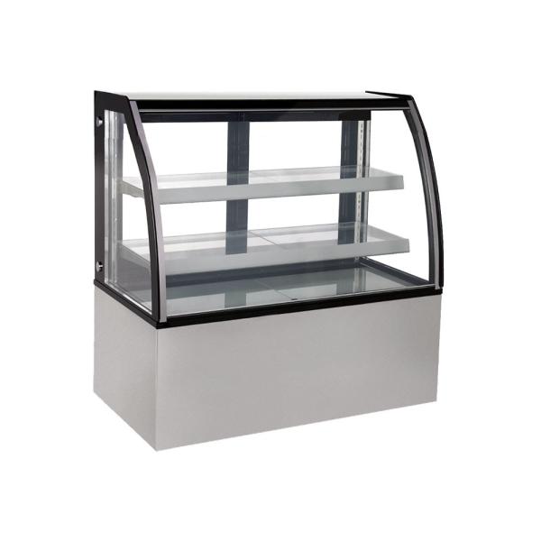 China Commercial Cafe Cake Display Fridge With Curved Anti-Fog Glass factory