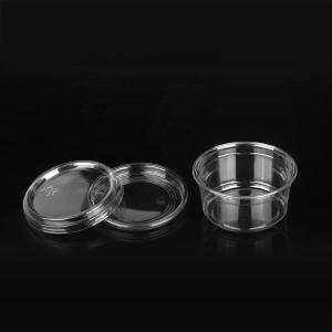 China Eco Friendly 1/2/3/4/5/6oz Sauce Container PLA Plastic Portion Cups With Lids For Foods factory