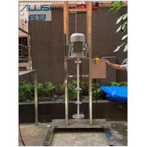 SUS304 Movable Pneumatic Lifting Homogenizer Mixer Viscosity Liquids Solid